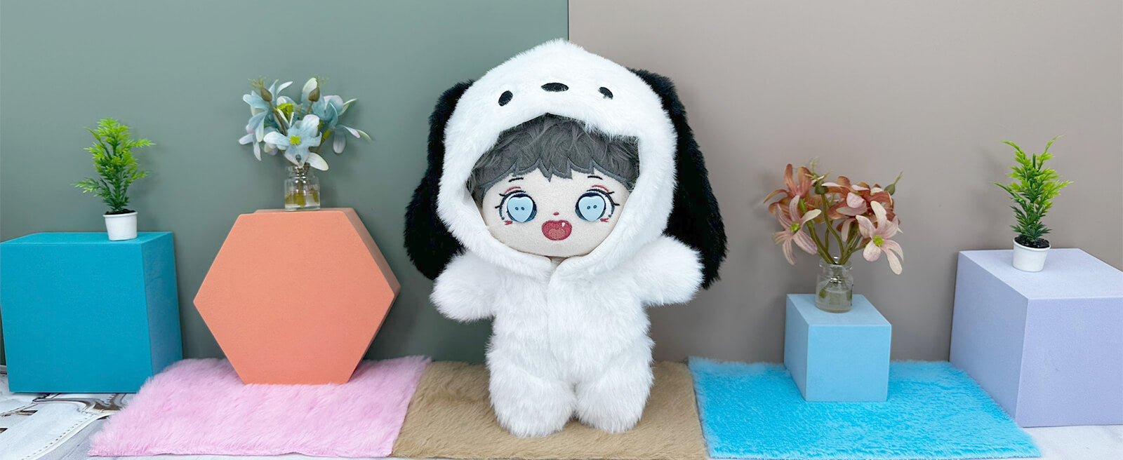 niannyyhouse 10cm~15cm 20cm 40cm Plush Doll Clothes Puppy Onesies Outfit Dolls Accessories Dress Up