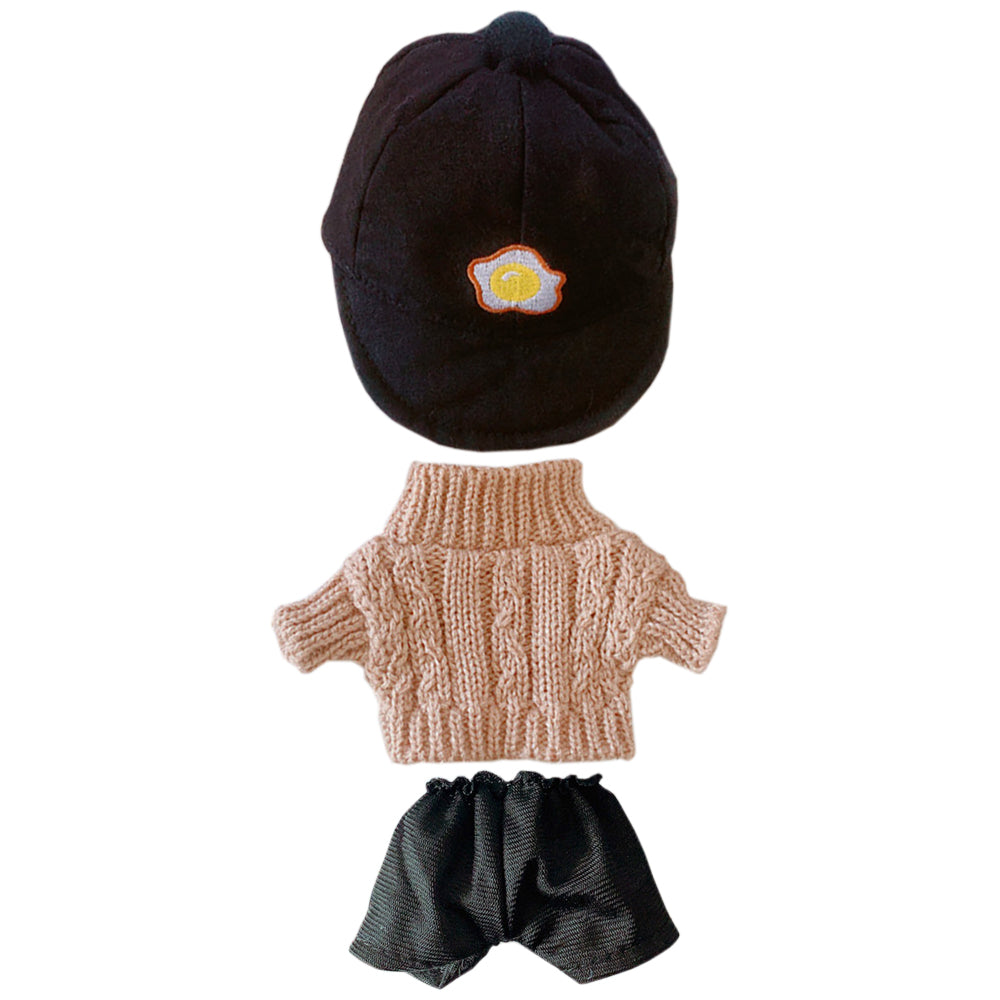 niannyyhouse Egg Cap Sweater Pants Glasses Dress Up 8in（20cm） Plush Doll Clothes Accessories.