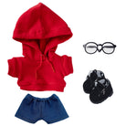 niannyyhouse Loose Solid Hoodie Jeans Glasses Tall Leather Shoes 10cm 15cm 20cm Plush Doll Clothes Soft Plush Toy Dress Up Accessories.