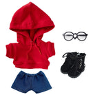 niannyyhouse Loose Solid Hoodie Jeans Glasses Tall Leather Shoes 10cm 15cm 20cm Plush Doll Clothes Soft Plush Toy Dress Up Accessories.