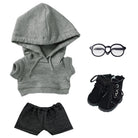 niannyyhouse Loose Solid Hoodie Jeans Glasses Tall Leather Shoes 10cm 15cm 20cm Plush Doll Clothes Soft Plush Toy Dress Up Accessories.