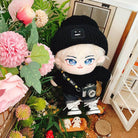 niannyyhouse 20cm Plush Doll Clothes Square Face Hat Sweater Ripped Pants Jeans Doll Dressup.