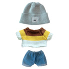 niannyyhouse 20cm Plush Doll Clothes Square Face Hat Sweater Ripped Pants Jeans Doll Dressup.