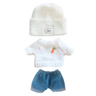 niannyyhouse 20cm Plush Doll Clothes Square Face Hat Sweater Ripped Pants Jeans Doll Dressup.