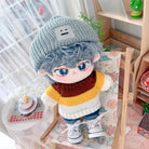 niannyyhouse 20cm Plush Doll Clothes Square Face Hat Sweater Ripped Pants Jeans Doll Dressup.