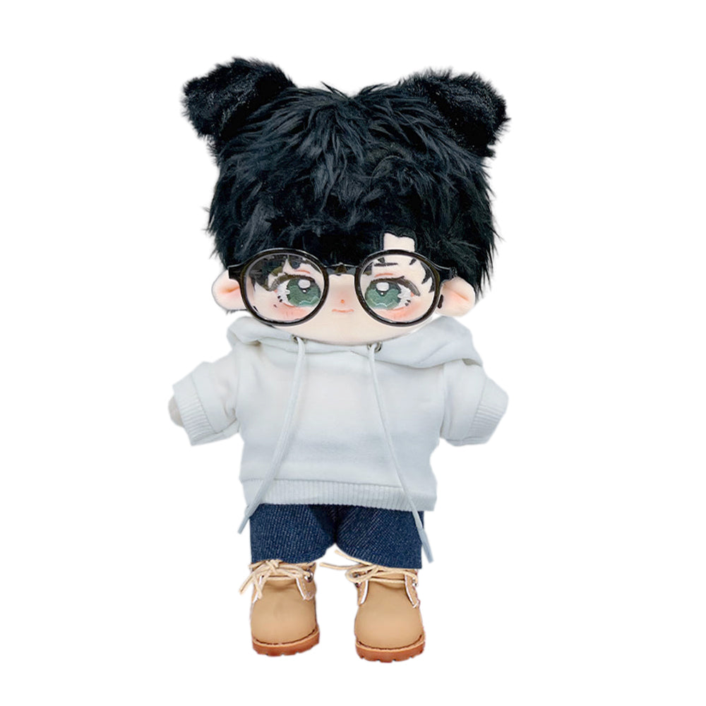 niannyyhouse Loose Solid Hoodie Jeans Glasses Tall Leather Shoes 10cm 15cm 20cm Plush Doll Clothes Soft Plush Toy Dress Up Accessories.