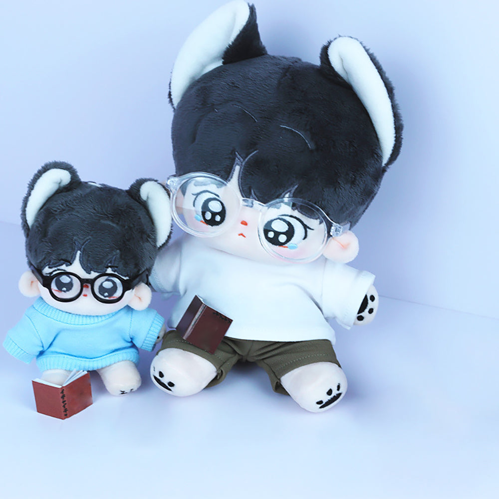 niannyyhouse Loose Solid Hoodie Jeans Glasses Tall Leather Shoes 10cm 15cm 20cm Plush Doll Clothes Soft Plush Toy Dress Up Accessories.