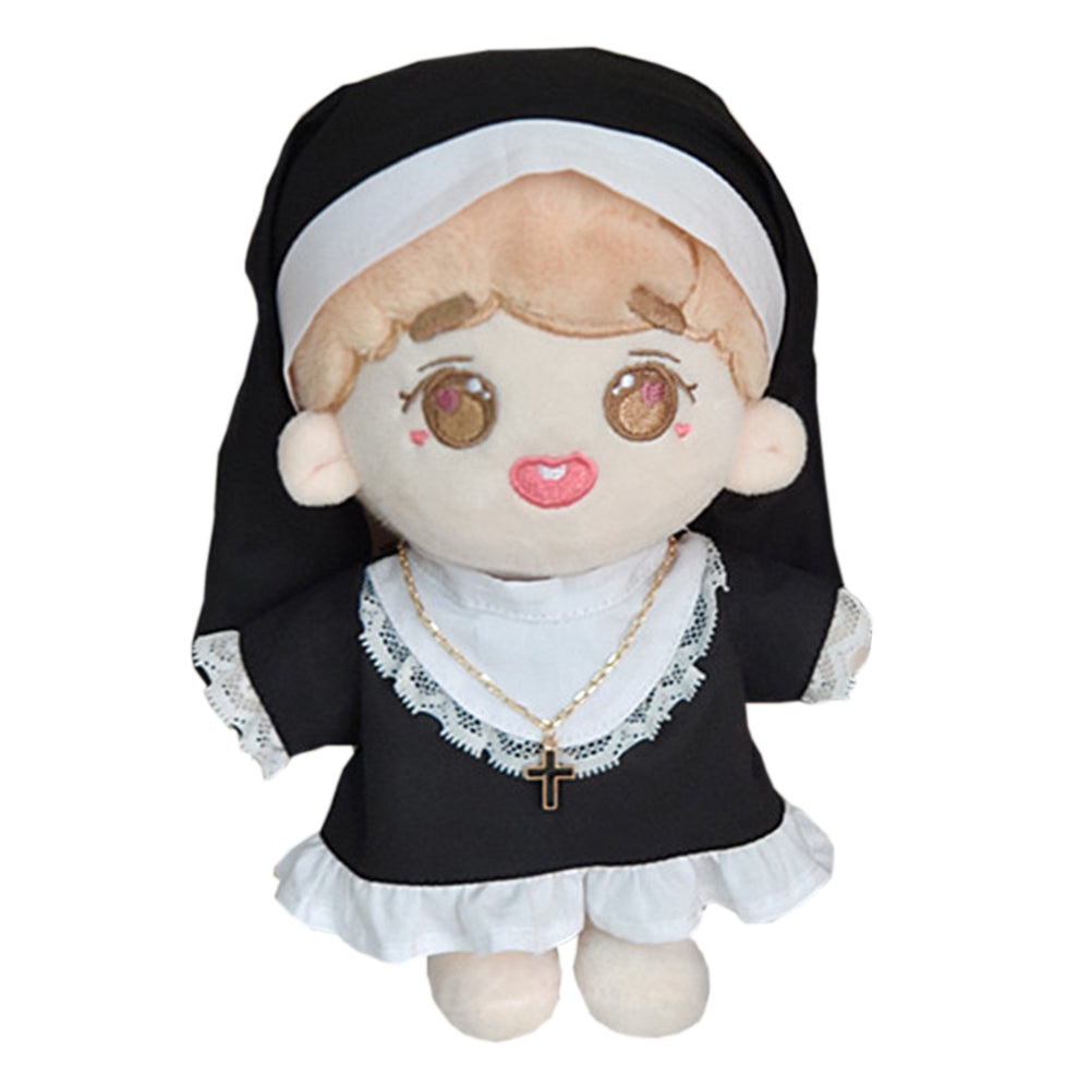 niannyyhouse 15cm 20cm Plush Doll Nun Clothes Black Headdress Dress Accessories.