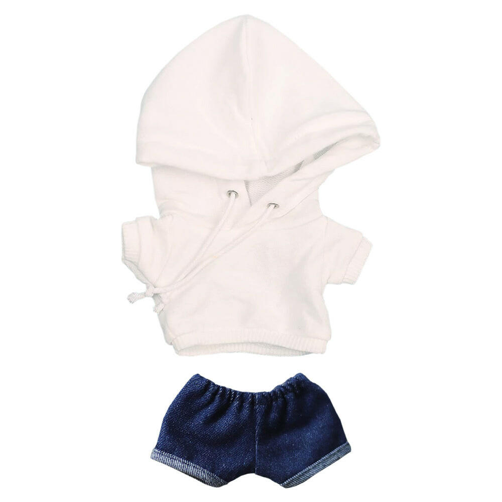 niannyyhouse Solid Color Hoodies with Pocket Dark Blue Jeans 15cm 20cm Plush Doll Clothes.