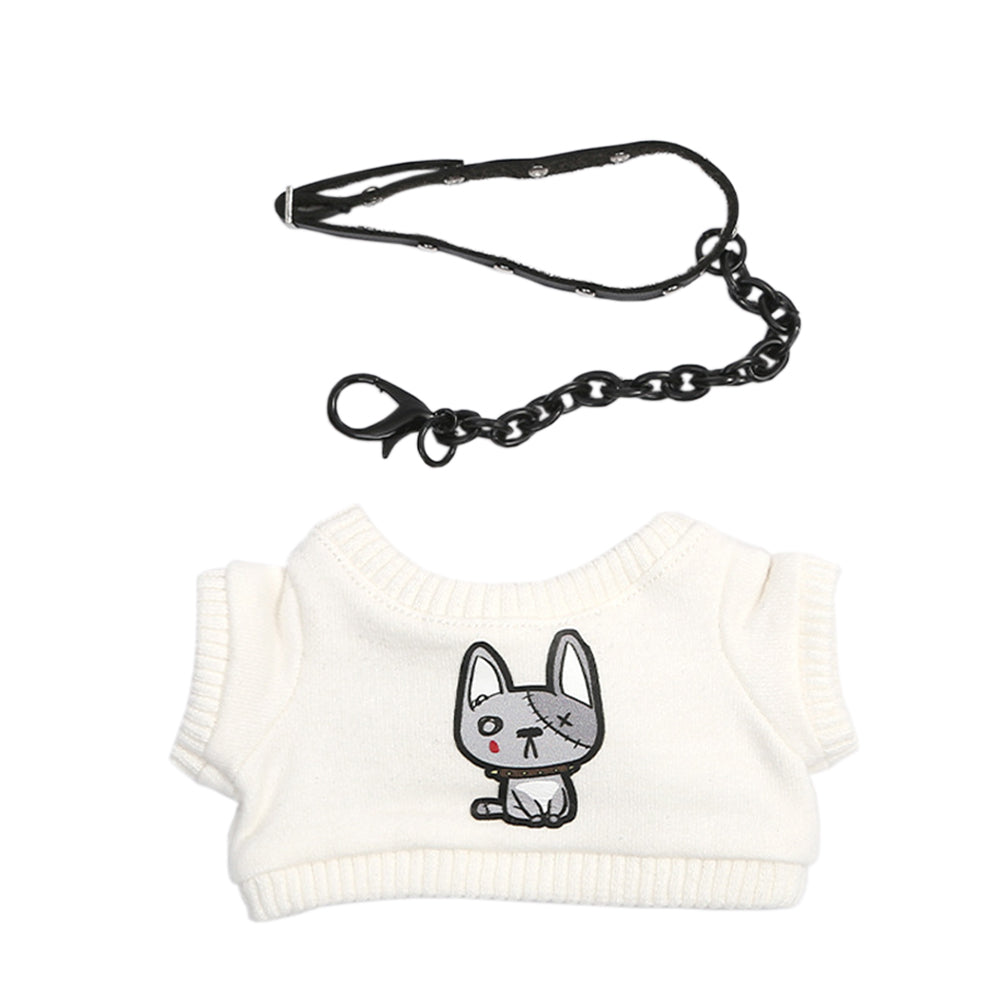 niannyyhouse 15cm 20cm Plush Doll Clothes Patch Dogs T-shirt Necklaces Doll Dress Up.