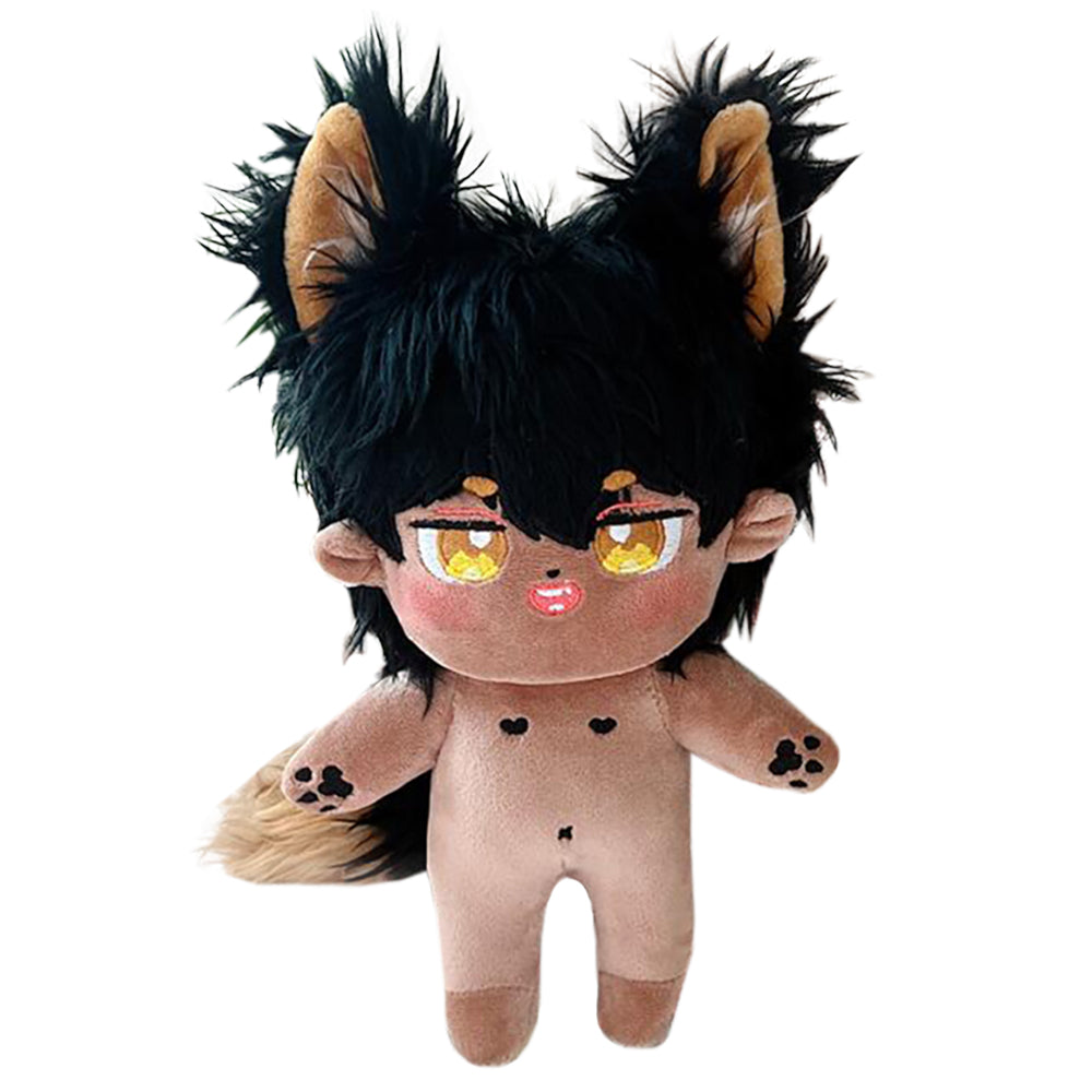 niannyyhouse 20CM Plush Doll Brown Naked Humanoid Stuffed Body Tail no Attribute Normal Body Wearable Clothing Dress Up.