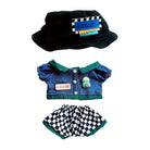 niannyyhouse 20cm Plush Doll Clothes Fisherman Hat Denim Jacket Plaid Pants 8in Doll Dress up.