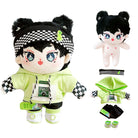 niannyyhouse 20cm Plush Doll Naked Humanoid Stuffed Body Headband Green Hoodie Pants Shoes Kpop Doll Clothes.