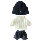 niannyyhouse 20cm Plush Doll Clothes Square Face Hat Sweater Ripped Pants Jeans Doll Dressup.