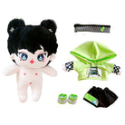 niannyyhouse 20cm Plush Doll Naked Humanoid Stuffed Body Headband Green Hoodie Pants Shoes Kpop Doll Clothes.