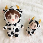 niannyyhouse 10cm Plush Doll Clothes Cow Onesie Doll Dress up.