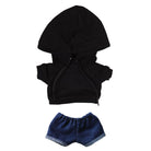 niannyyhouse Solid Color Hoodies with Pocket Dark Blue Jeans 15cm 20cm Plush Doll Clothes.