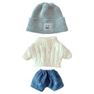 niannyyhouse 20cm Plush Doll Clothes Square Face Hat Sweater Ripped Pants Jeans Doll Dressup.