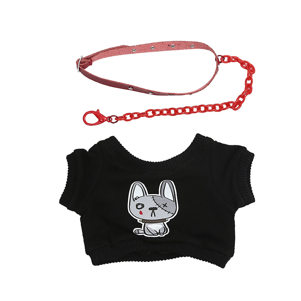 niannyyhouse 15cm 20cm Plush Doll Clothes Patch Dogs T-shirt Necklaces Doll Dress Up.