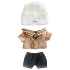 niannyyhouse 8in/20cm Plush Doll Clothes Hat Button Sweater Denim Flanging Jeans Doll Dressup.