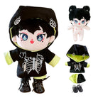 niannyyhouse 20cm Plush Doll Naked Humanoid Stuffed Body Hoodie Pants Leather Shoes Kpop Doll Clothes.