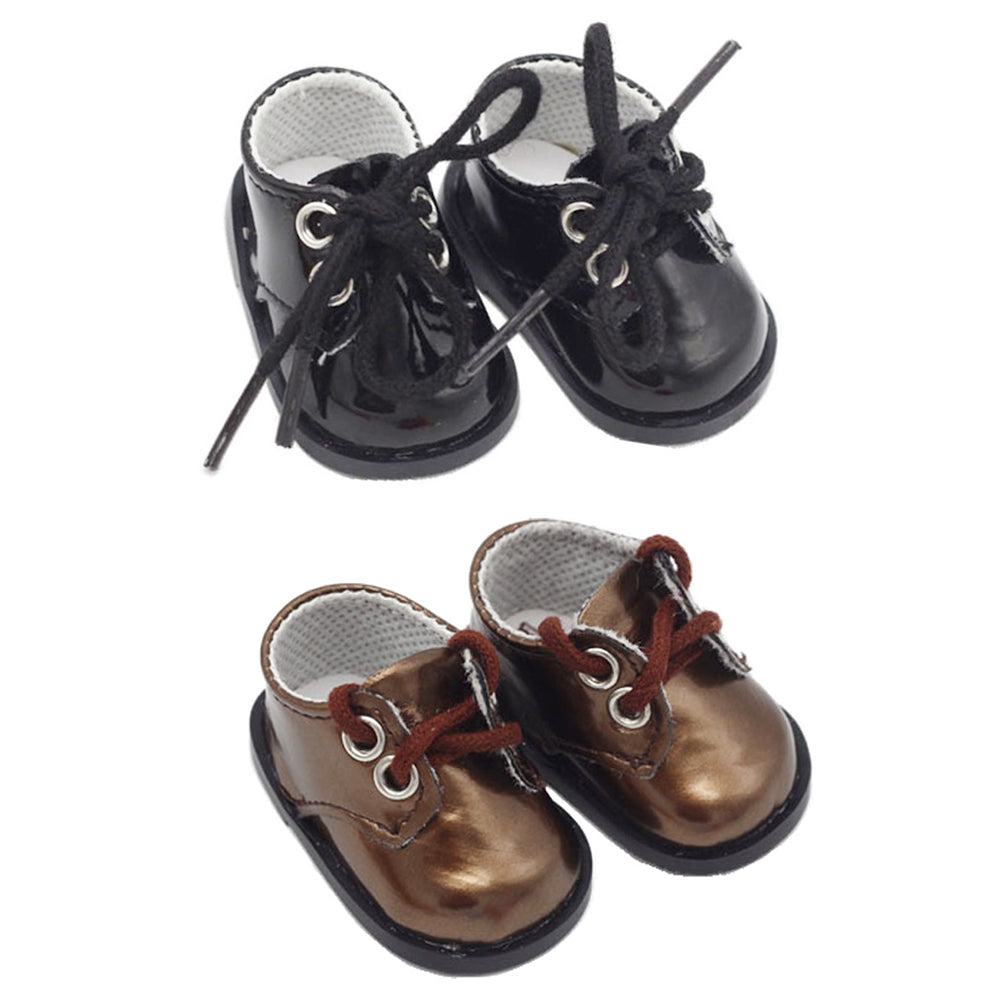 niannyyhouse Leather Shoes Length 6.5cm Suitable for 8in 20cm Plush Fat Doll.