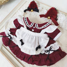 niannyyhouse 20cm Plush Doll Clothes Cat Ear Maid Suit Dress  Headdress.