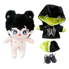 niannyyhouse 20cm Plush Doll Naked Humanoid Stuffed Body Hoodie Pants Leather Shoes Kpop Doll Clothes.