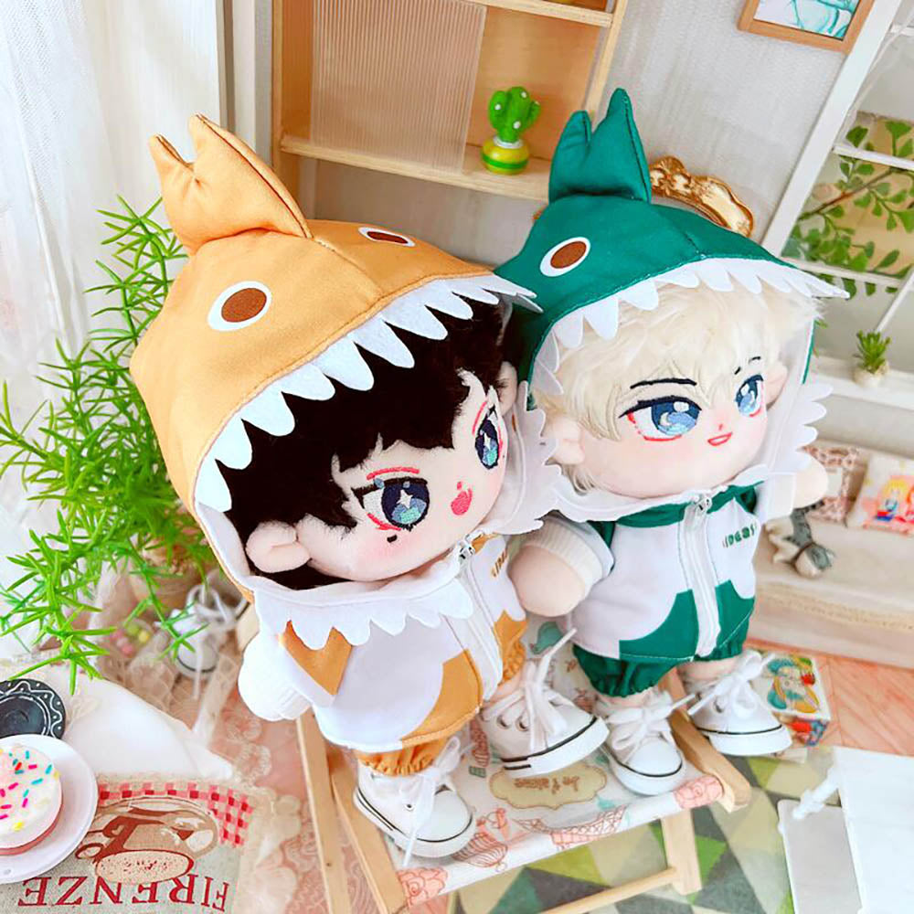 niannyyhouse 20cm Plush Doll Clothes Bulb Dinosaur Suit Hoodie Pants 8in Doll Dress up.