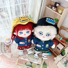 niannyyhouse 20cm Plush Doll Clothes Fisherman Hat Denim Jacket Plaid Pants 8in Doll Dress up.