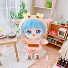 niannyyhouse Dog Rabbit Elephant Chick Suit Dress Up Hoodie Corduroy Overalls Shoes 20cm Plush Doll Clothes Accessories.