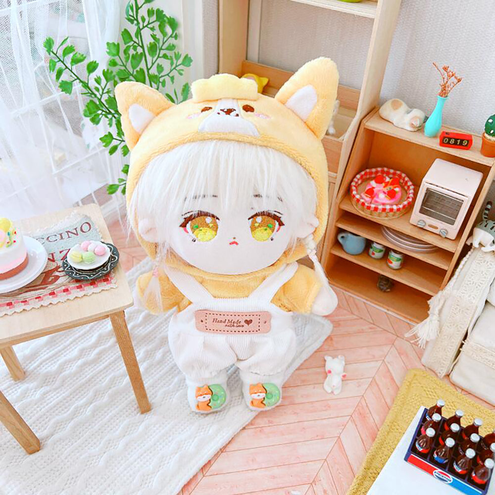 niannyyhouse Dog Rabbit Elephant Chick Suit Dress Up Hoodie Corduroy Overalls Shoes 20cm Plush Doll Clothes Accessories.