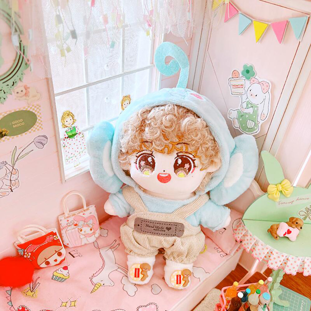 niannyyhouse Dog Rabbit Elephant Chick Suit Dress Up Hoodie Corduroy Overalls Shoes 20cm Plush Doll Clothes Accessories.