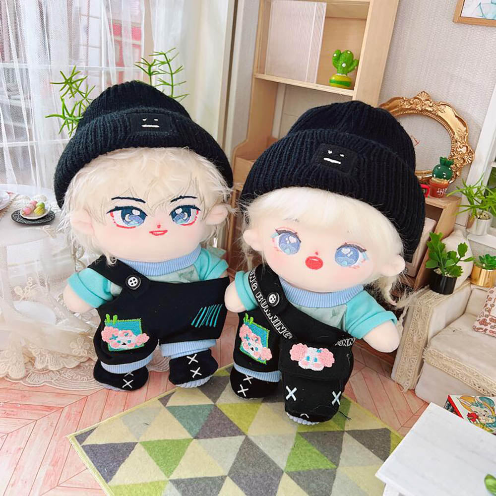 niannyyhouse 20cm Doll Clothes Puppy Suit Hat T-shirt Overalls Backpack Shoes 8in Doll Dress up.