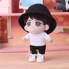 niannyyhouse 15cm 20cm Plush Doll Clothes Solid Color Bucket Hat White T-shirt Jeans Doll Accessories.