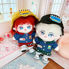 niannyyhouse 20cm Plush Doll Clothes Fisherman Hat Denim Jacket Plaid Pants 8in Doll Dress up.