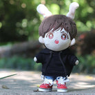 niannyyhouse Solid Color Hoodies with Pocket Dark Blue Jeans 15cm 20cm Plush Doll Clothes.