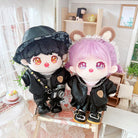 niannyyhouse Bear Pattern Hat Jacket Striped T-shirt Pants 20cm Plush Doll Clothes.