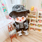 niannyyhouse Bear Pattern Hat Jacket Striped T-shirt Pants 20cm Plush Doll Clothes.