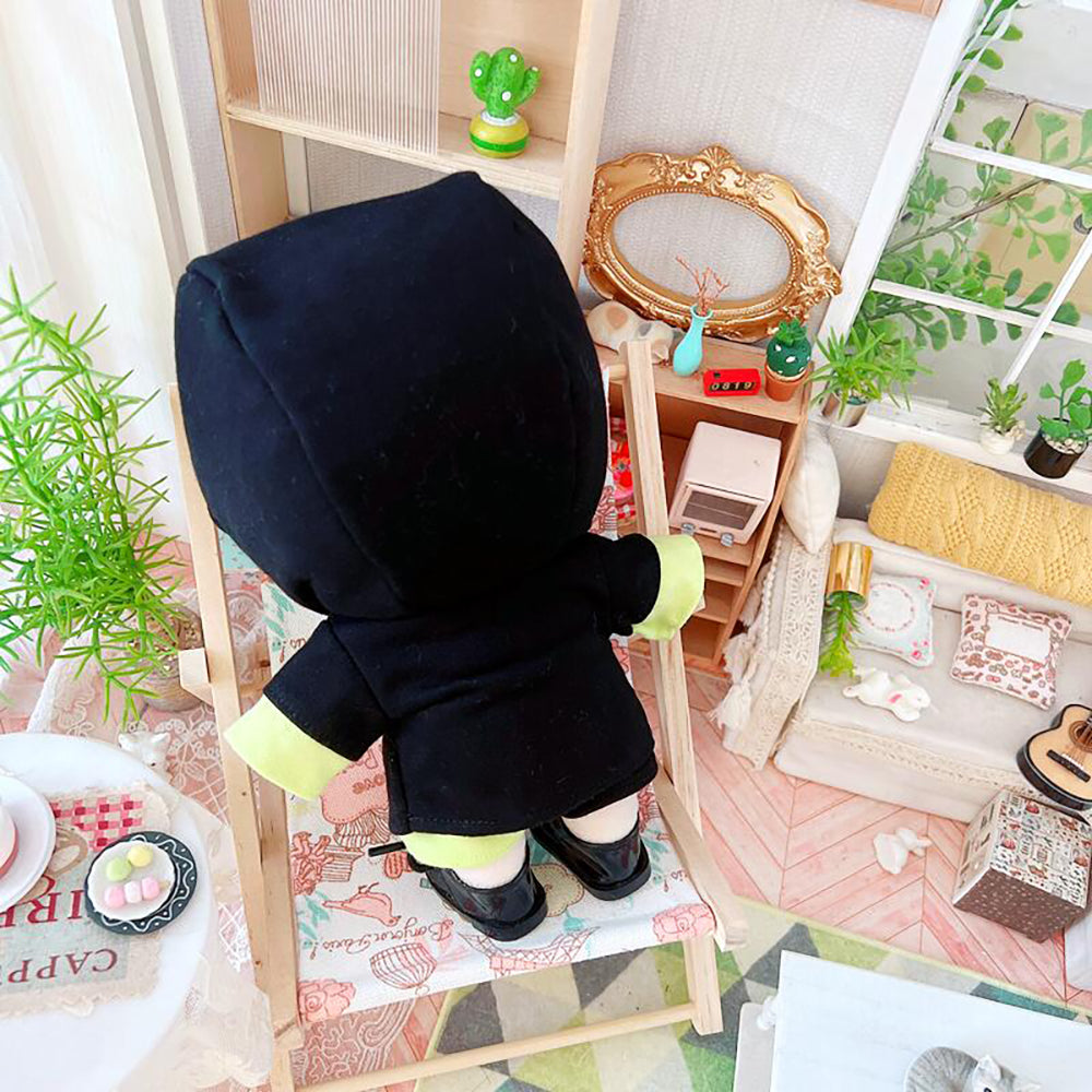 niannyyhouse 20cm Plush Doll Naked Humanoid Stuffed Body Hoodie Pants Leather Shoes Kpop Doll Clothes.