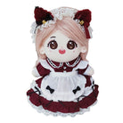 niannyyhouse 20cm Plush Doll Clothes Cat Ear Maid Suit Dress  Headdress.