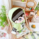 niannyyhouse 20cm Plush Doll Naked Humanoid Stuffed Body Headband Green Hoodie Pants Shoes Kpop Doll Clothes.