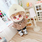 niannyyhouse 8in/20cm Plush Doll Clothes Hat Button Sweater Denim Flanging Jeans Doll Dressup.