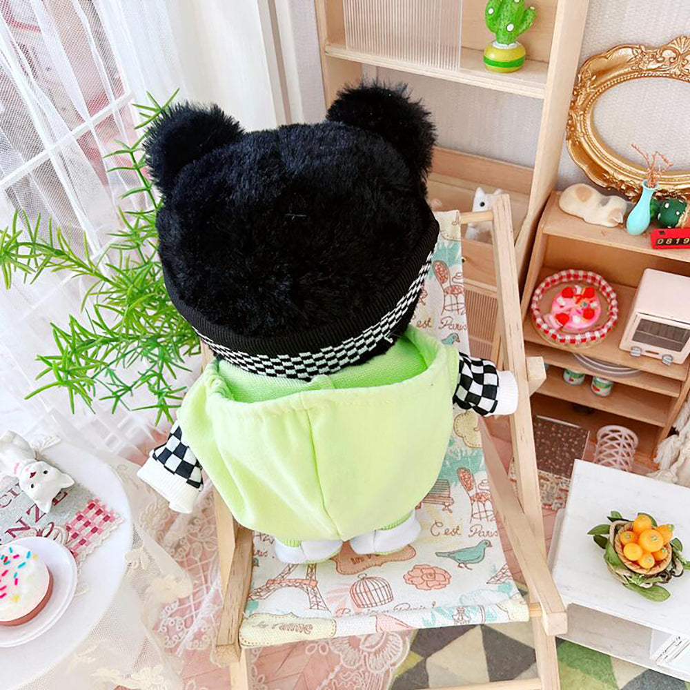 niannyyhouse 20cm Plush Doll Naked Humanoid Stuffed Body Headband Green Hoodie Pants Shoes Kpop Doll Clothes.