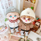 niannyyhouse 8in/20cm Plush Doll Clothes Hat Button Sweater Denim Flanging Jeans Doll Dressup.