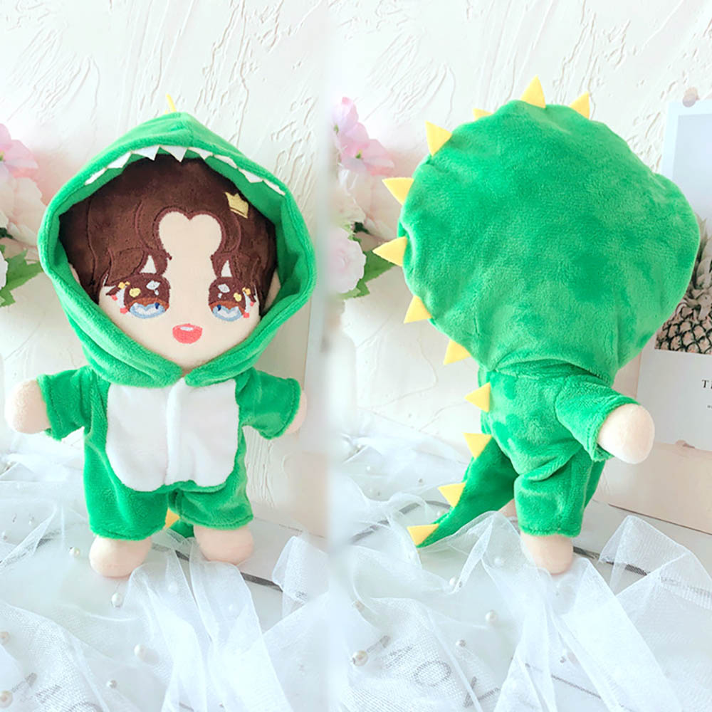 niannyyhouse Dinosaur Shark Rabbit Unicorn Suit 20cm Plush Doll Clothes Onesies Shoes Pajamas Doll Dressup.