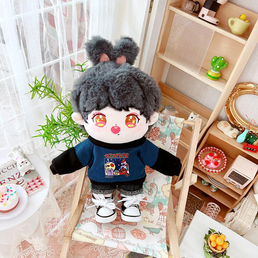 niannyyhouse 20cm Plush Doll Clothes Loose Long Sleeve Sweatshirt Accessories Kpop Doll Dressup.