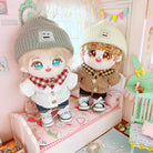 niannyyhouse 8in/20cm Plush Doll Clothes Hat Button Sweater Denim Flanging Jeans Doll Dressup.