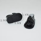 niannyyhouse White Black Leather Shoes Length 5.5cm Suitable for 20cm Plush Doll.