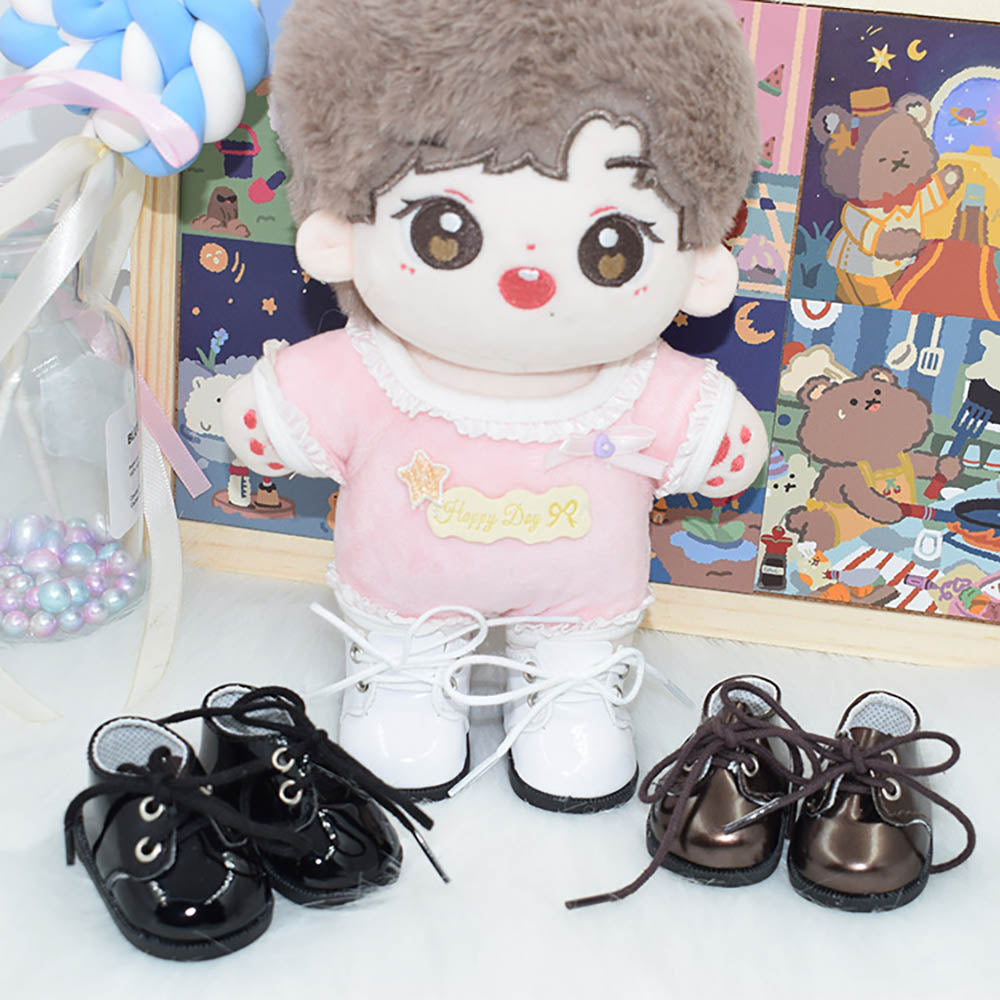 niannyyhouse Leather Shoes Length 6.5cm Suitable for 8in 20cm Plush Fat Doll.